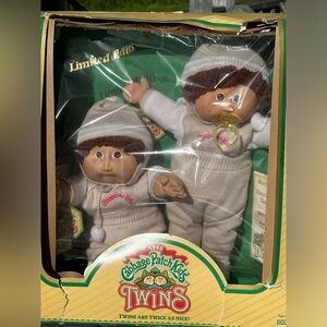Vintage 1985 Coleco Twin Cabbage Patch Kids, Twins 2 Boys New in Box
